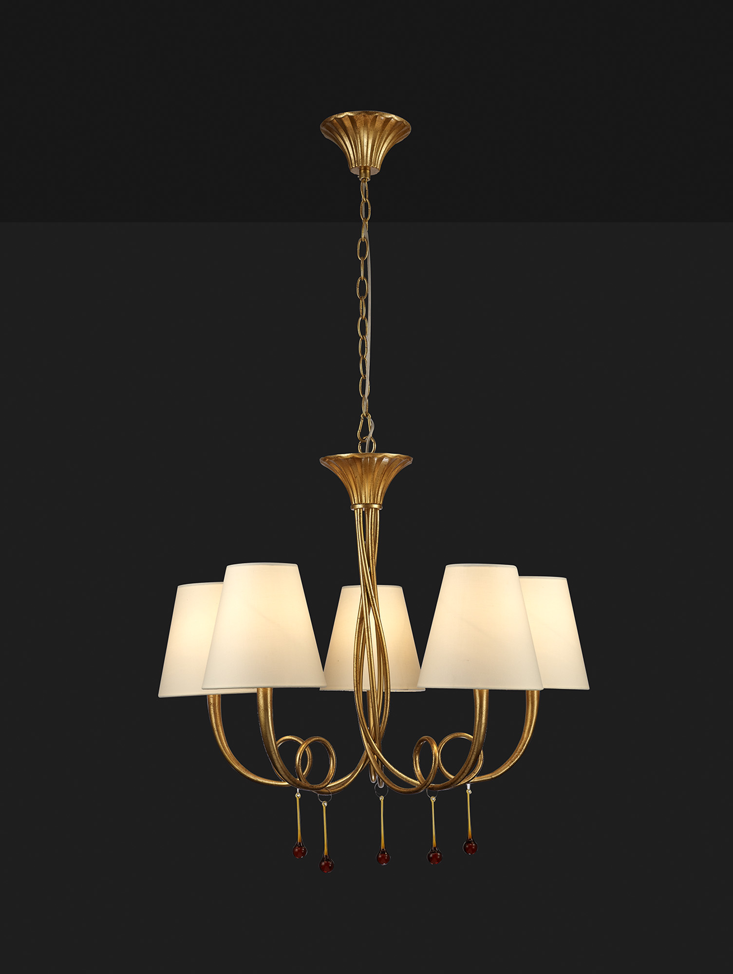 Paola Gold Ceiling Lights Mantra Multi Arm Fittings